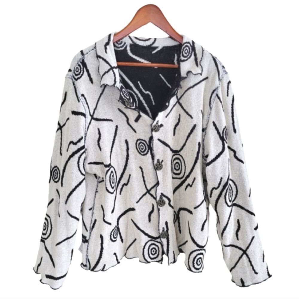 NWT Winding River Reversible Abstract Jacket Women's Black & White Large